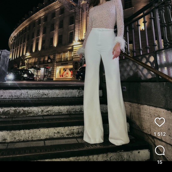 White bridal jumpsuit by Nadine Merabi - Picture 10 of 10